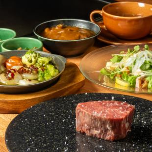 【国産ヒレコース】お手頃な価格で◎贅沢なひとときを味わう極上の溶岩焼き等全7品6800円(税込)