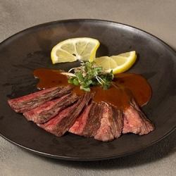 Beef skirt steak with miso demi sauce