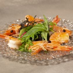 Teppanyaki of angel shrimp