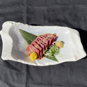 Omi beef heart sashimi