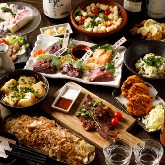 【无限畅饮】马肉寿司和牛排2种比较的“肉丸套餐”！9道菜合计3,500日元