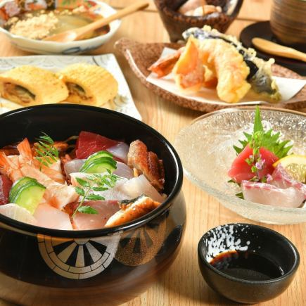 【ランチ限定｜のの御膳】 特選ちらし鮨や天ぷら、う巻きなど 全8品＜接待/会食/記念日＞