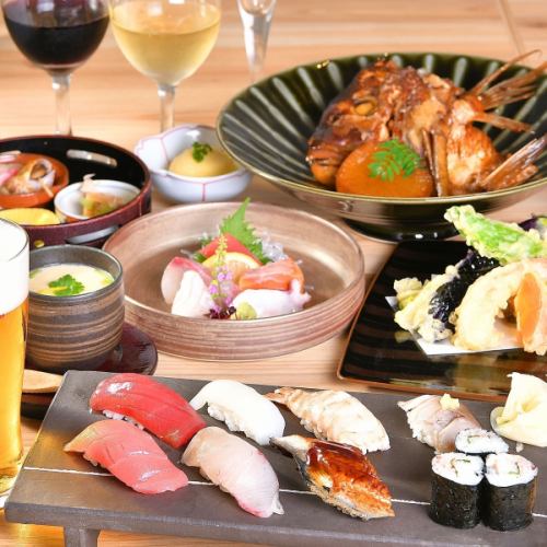 【ランチ限定コース】天ぷらや煮魚、握り寿司など全7品