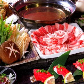 ≪All-you-can-eat≫ [Black pork shabu-shabu course with homemade ponzu sauce] All 7 dishes with Kuroge Wagyu beef nigiri + 2 hours [all-you-can-drink] ⇒ 4000 yen