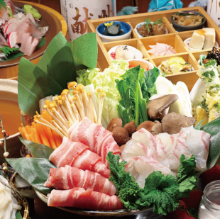 【6月開始】淡路鶏と地魚の塩こうじ鍋【夏の淡路コース】5000円★飲み放題付7000円