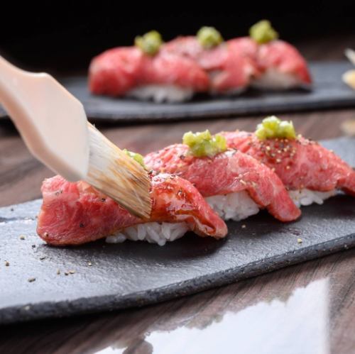 広島和牛の炙り握り！