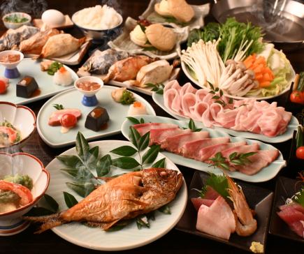 《3h飲み放題付》会席「禄」ROKUコース◆ブリしゃぶと豚しゃぶ、人気メニューが詰まった全15品