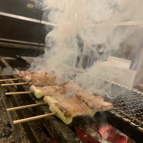 Yakitori grilled with Bincho charcoal