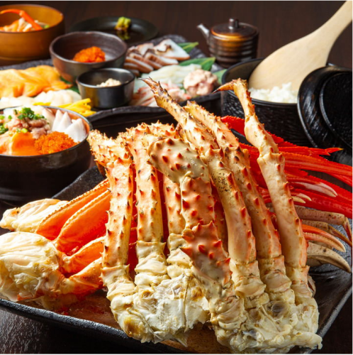 All-you-can-eat blue crab or thorny crab, snow crab, seafood rice bowl with toppings all you can eat, and all-you-can-eat hand-rolled sushi! 1,1980 yen (tax included)