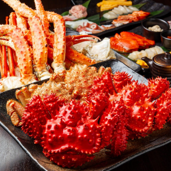 [All-you-can-eat plan for 5 kinds of crab] All-you-can-eat seafood bowl and hand-rolled sushi ◇ 12,980 yen (tax included)