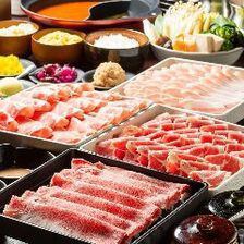 [All-you-can-eat shabu-shabu] Sakae course where you can enjoy Kuroge Wagyu beef and Shiretoko pork◇5980 yen (tax included)