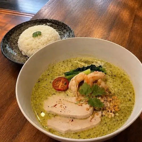 夏季限定冷製グリーンカレーヌードル ご飯あり(180g)