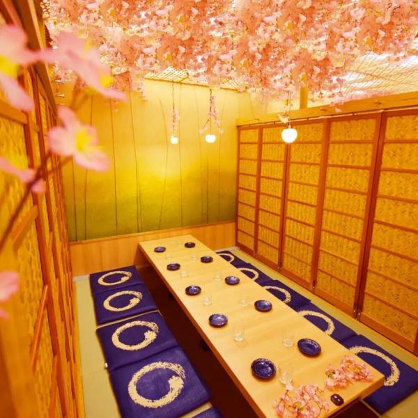 【お花見が楽しめる個室居酒屋】場所取り・準備や片づけ不要！桜お花見宴会場をご用意！！上野でのお花見帰りや桜を見ながら落ち着いて宴会・飲み会をしたい方必見◎コースはすべて飲み放題付きで、個室も多数完備しております！お花見時期はお昼から毎日元気に営業中☆ぜひ上野での宴会・飲み会をお探しなら当店で！