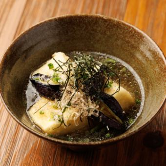 Deep-fried Niigata tofu and eggplant