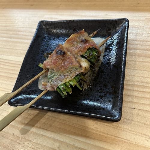 豚バラネギ巻き串
