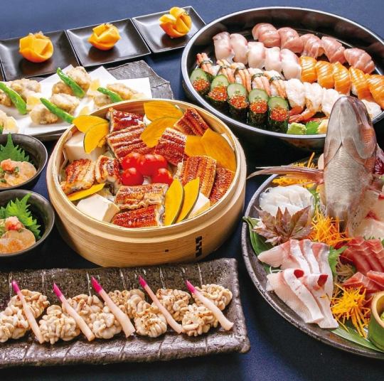 包含高级畅饮！极致奢华：当地鱼店高级套餐 7,990 日元