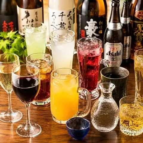 生ビール付2時間単品飲み放題がございます！宴会利用に◎
