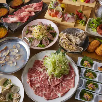 【牡丹コース】舌鼓間違いなし！！選べる豪華なメイン料理付き◎2.5時間飲み放題9品4500円