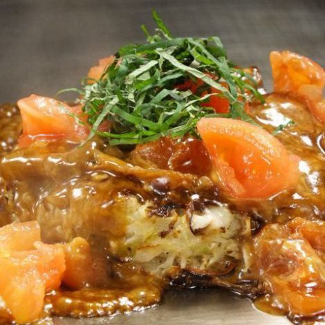 [Very Popular] "Speaking of Kyoto Chabana! Specialty ♪ Tomato Okonomiyaki" Once you try it, you'll be hooked!