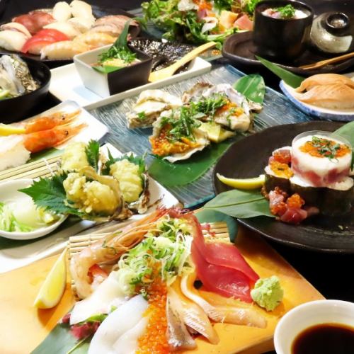 各種海鮮！お刺身・寿司・活貝の浜焼きが当店の自慢♪