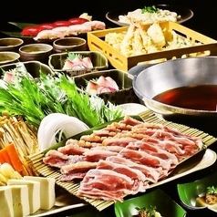 鴨ハリ鍋と鮮魚カルパッチョの【お手軽コース】飲み放題込み5000円