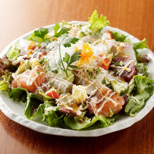 Seafood carpaccio Japanese salad