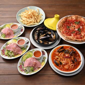 海の幸を使ったVANSAN定番のコース【Mare マーレ】フリードリンク2時間付3900円