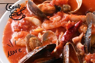 海の幸トマトスープパスタ