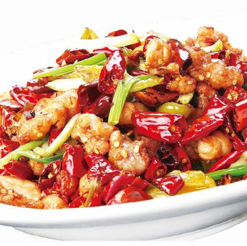 鶏肉と唐辛子炒め