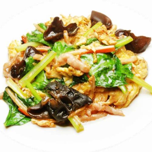 豚肉ときくらげの玉子炒め