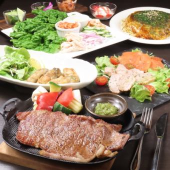 「更高級的宴席」牡蠣奶油、牛排等。葉隱套餐 6,000日圓