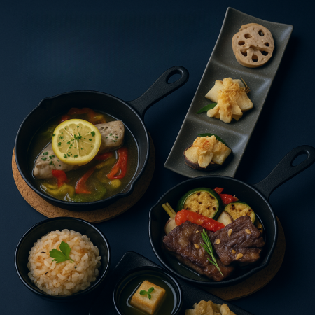 【肉と魚の二刀流】欲張りダブルメイン和食コース全7品