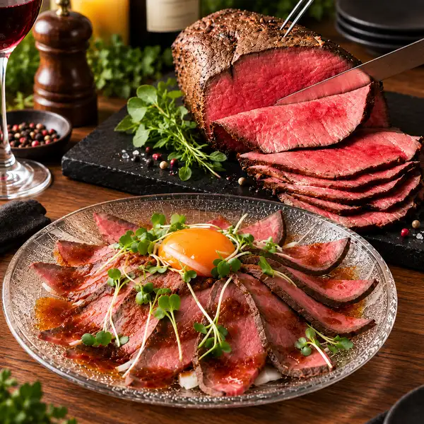 自家製のローストビーフは食べ飲み放題プランも◎