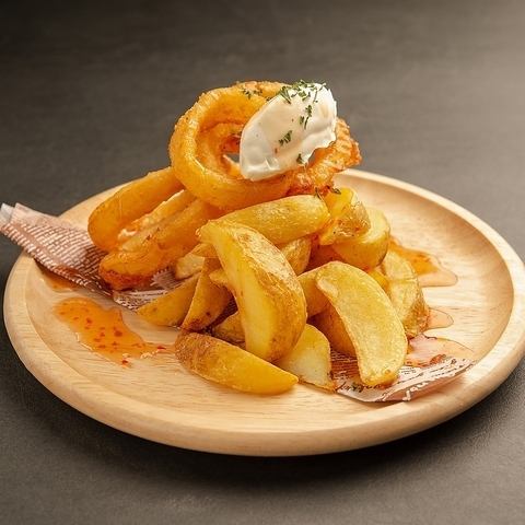 Onion Rings & French Fries Sour Cream Sauce