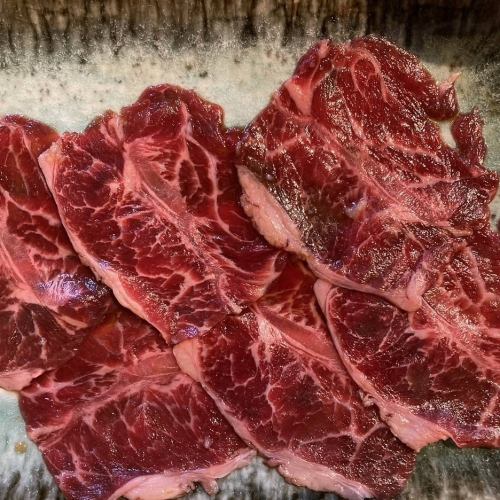 Grilled beef shabu with egg yolk and grated daikon radish