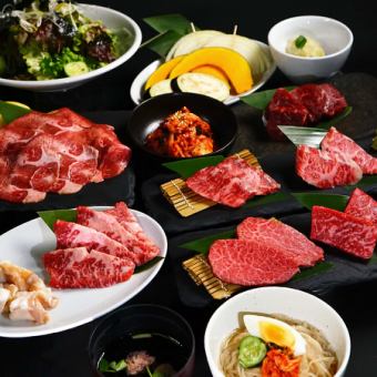 当日OK！食べ比べコース【料理のみ】和牛上カルビ2種盛り・厚切りハラミ等12品5,000円
