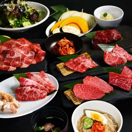 当日OK!食べ比べコース【料理のみ】和牛上カルビ2種盛り・厚切りハラミ等12品5,000円