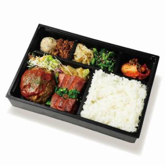 黒毛和牛赤身ステーキ＆佐渡牛ハンバーグ弁当