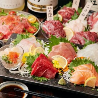 [2.5 hours all-you-can-drink included] Choose between 2 types of horse sashimi or 2 types of seafood <4,000 yen course>