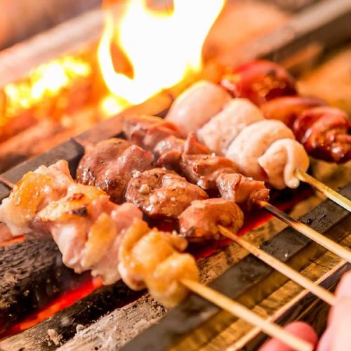 Assortment of eight grilled skewers
