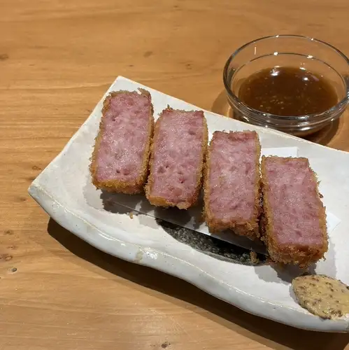 운젠 햄 커틀릿 겨자