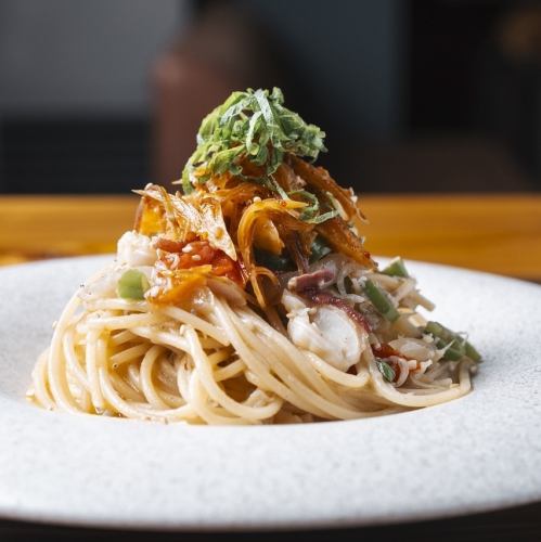 旨辛！日間賀島しらすと島ラー油のパスタ