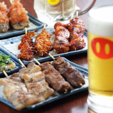 야키 돈 꼬치와 국산 쇠고기 냄비 코스