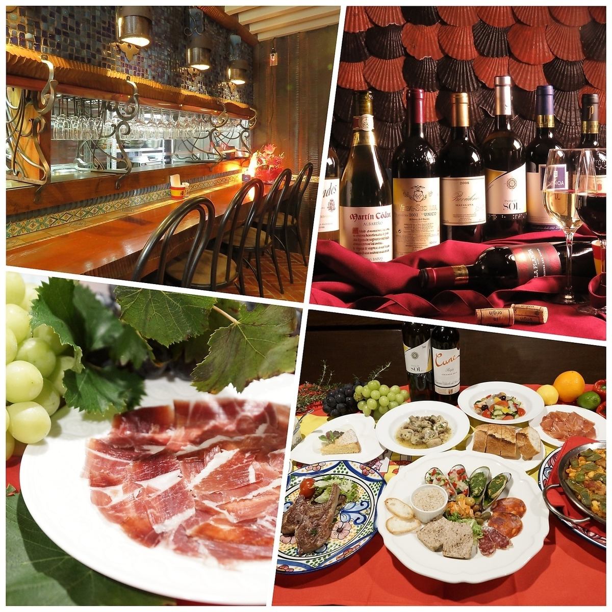 A restaurant where you can enjoy exquisite Spanish food and wine in a Spanish-style restaurant.