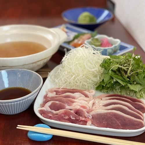 [Lunch only half course] Domestic duck shabu-shabu hotpot half course