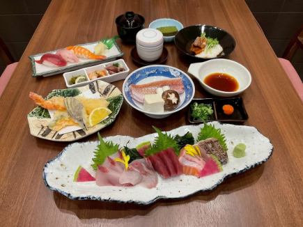 【90分飲み放題】本日の肉料理+鮮魚のちり蒸+天ぷら盛合せなど全9品！飲放付6500円コース