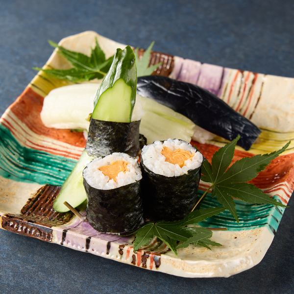 さっぱりとしたお漬物の旨みが美味しい!【お漬物のにぎり寿司】はコースの〆でお出しすることも◎