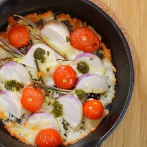 有機野菜の鉄板チーズ焼き