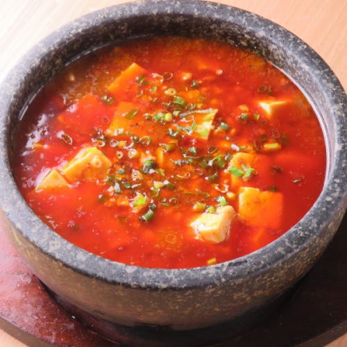 Super spicy stone-grilled hot pot mapo tofu