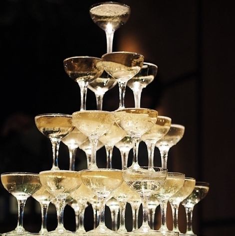 Cheers to a gorgeous champagne tower!